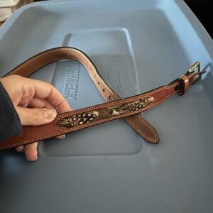 Vintage leather feather belt